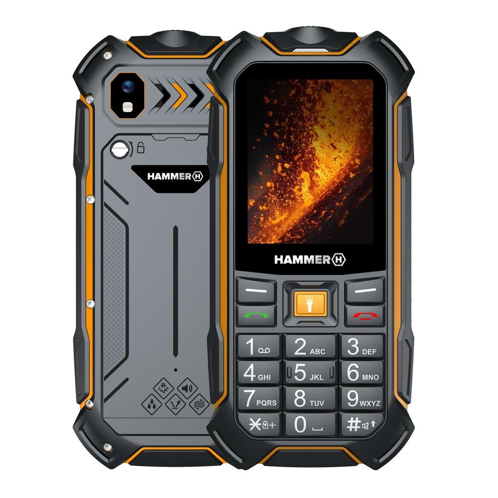 TELEFONO MOVIL RUGERIZADO HAMMER BOOST 2 LTE 2.4"/ 2MPX/ 4G / NEGRO/NARANJA