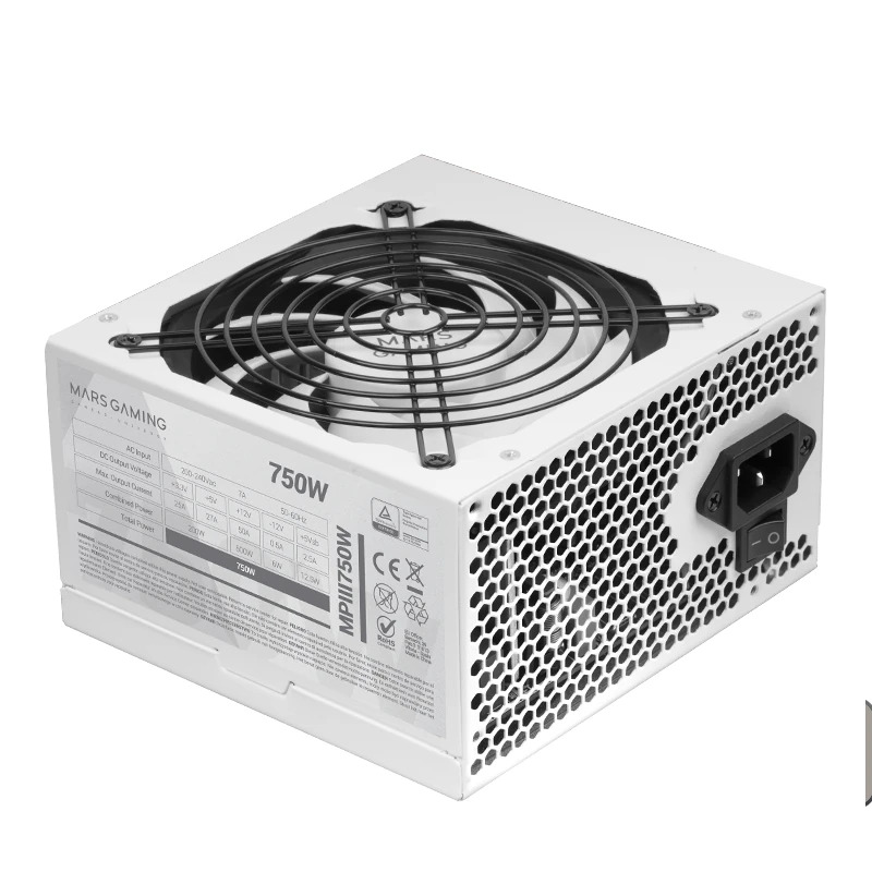 FUENTE DE ALIMENTACION MARS GAMING Al.MPIII 750W ULTRA SLINET BLANCA