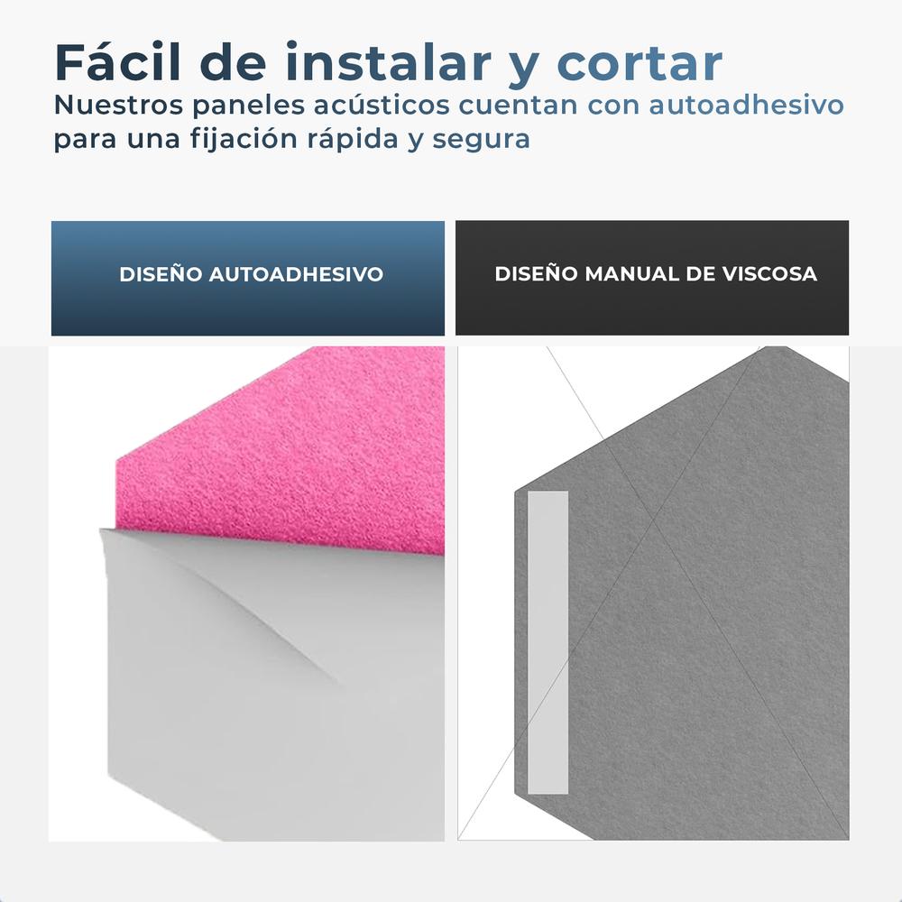 YOEVU Espuma Acústica Pack 12 Paneles Paneles Acústicos Hexagonales con Respaldo Adhesivo Insonorización y Decoración para Estudio Gaming Podcasting Grabación 30x26x1cm Rosa