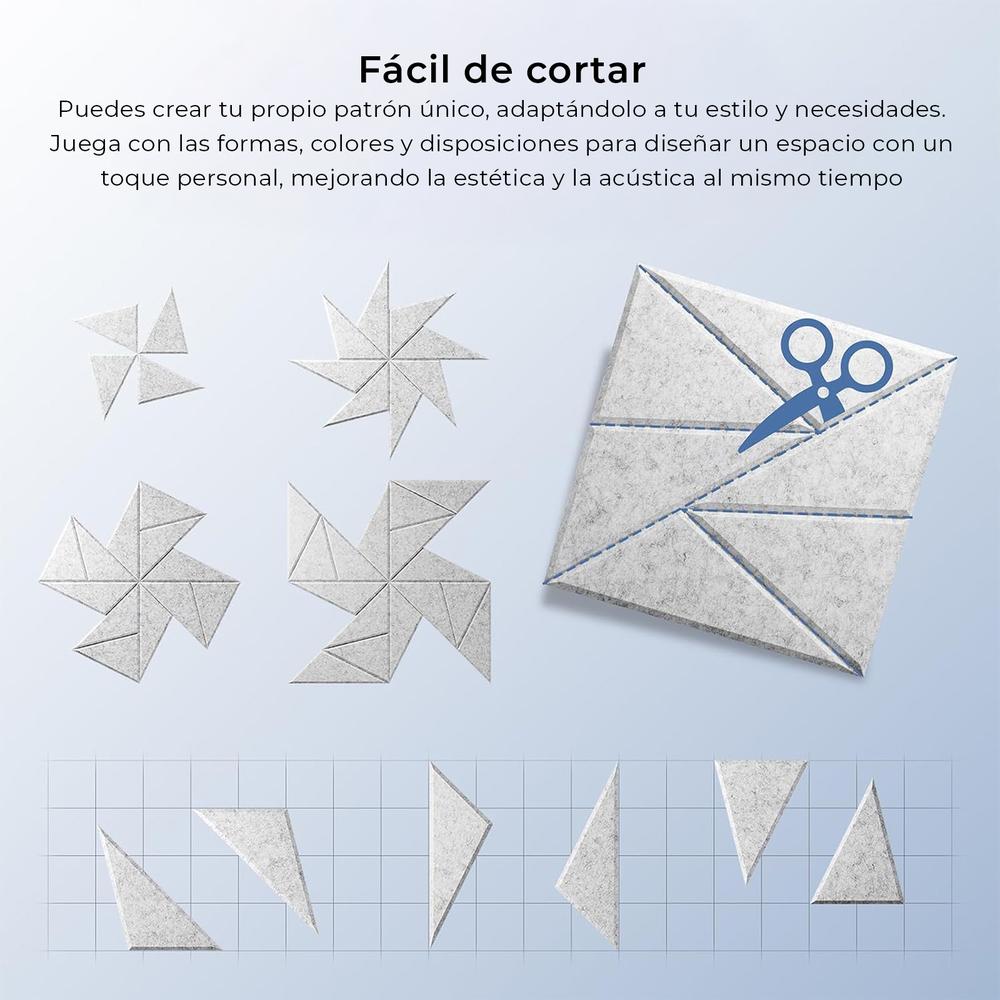 YOEVU Pack de 12 Paneles Acústicos Grises de Alta Densidad Espuma Insonorizante para Pared Diseño Triangular Medidas 30x30x1cm Ideal para Insonorizar Estudio Oficina o Gaming