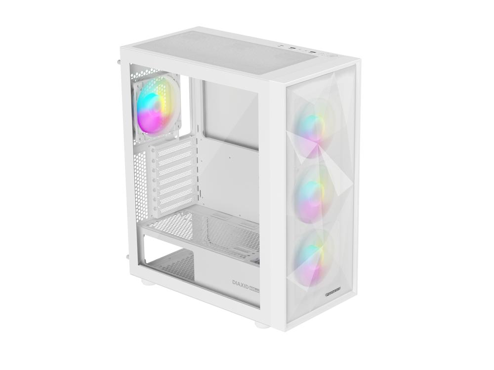 CAJA ORDENADOR GAMING GENESIS DIAXID 605 ARGB ATX CRISTAL TEMPLADO BLANCA