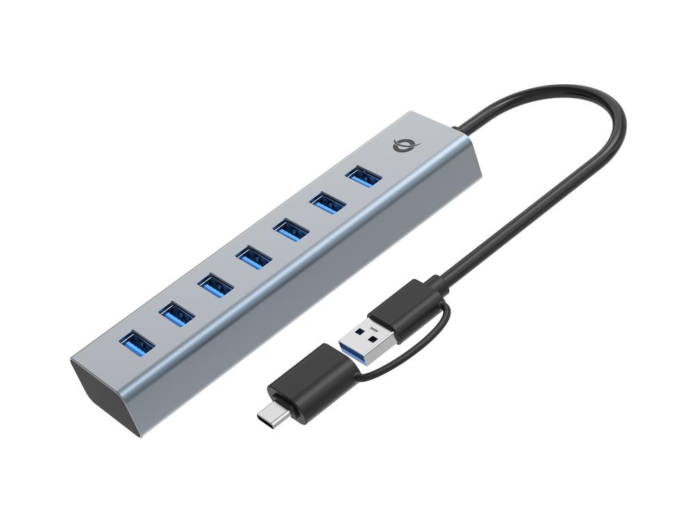 HUB USB 3.0 CONCEPTRONIC HUBBIES21GP 7 PUERTOS USB-C A 7XUSB-A CON ALIMENTADOR