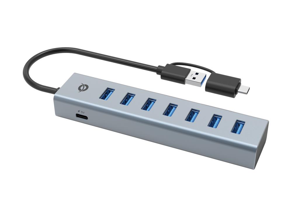 HUB USB 3.0 CONCEPTRONIC HUBBIES21GP 7 PUERTOS USB-C A 7XUSB-A CON ALIMENTADOR