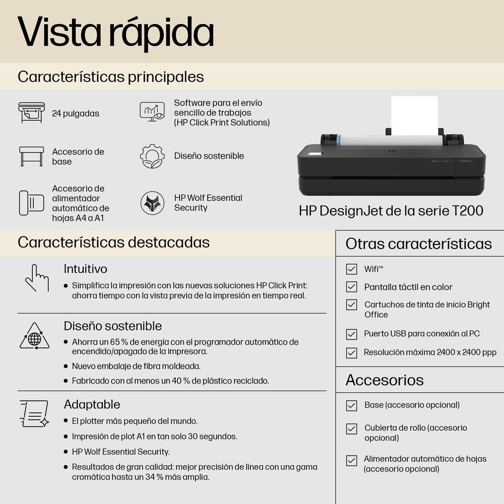 PLOTTER HP DESIGNJET T250 A1/ USB/ RED/ WIFI