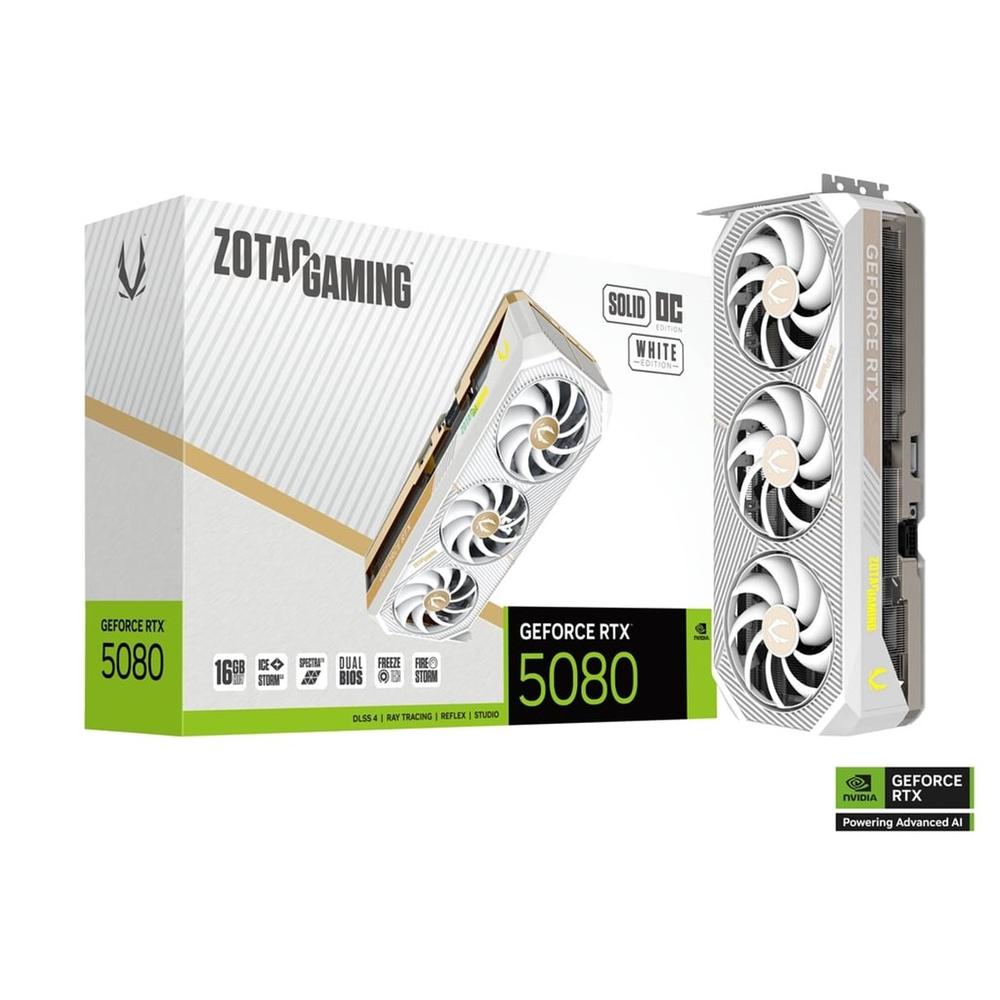 TARJETA GRAFICA ZOTAC GAMING 5080 SOLID CORE OC WHITE 16GB GDDR7