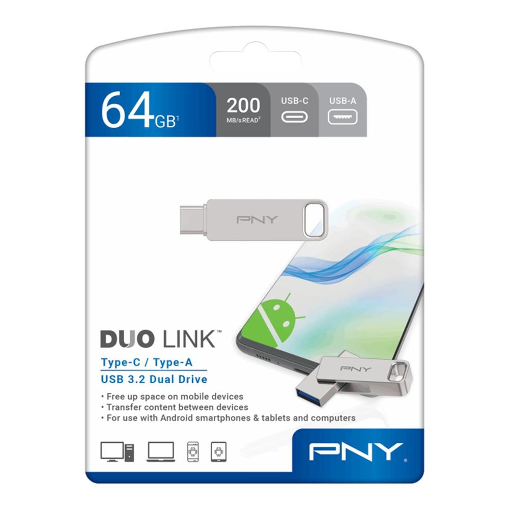 MEMORIA USB 3.2 / USB TIPO C PNY DUO LINK 64GB