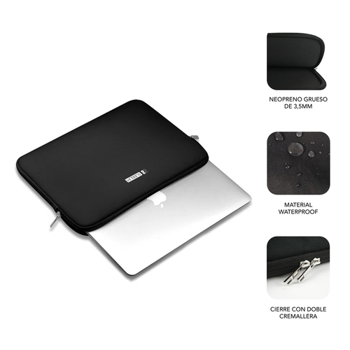 FUNDA SUBBLIM BUSINESS LAPTOP SLEEVE NEOPRENE V2 PARA PORTATIL 14" NEGRA
