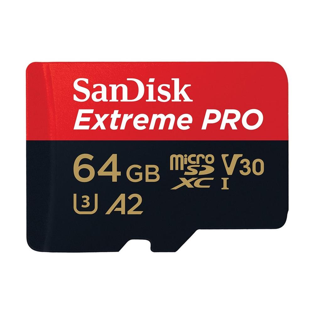 TARJETA MEMORIA MICRO SECURE DIGITAL 64GB SANDISK EXTREME PRO CLASE 10 UHS-I U3 + ADAPTADOR