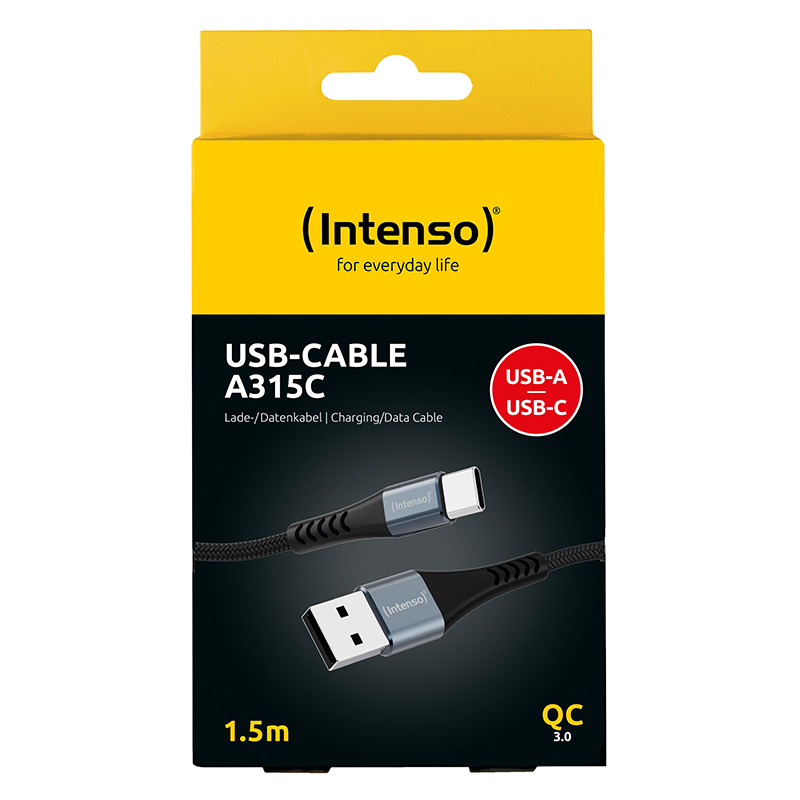 CABLE USB TIPO C A USB TIPO A INTENSO 1.5M/ MACHO-MACHO/ NEGRO
