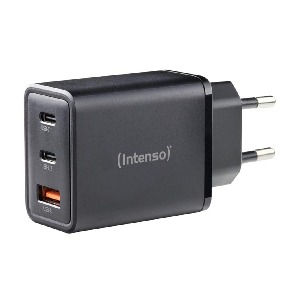 CARGADOR DE PARED INTENSO GAN W65ACC 2X USB TIPO C 1X USB TIPO A NEGRO 65W