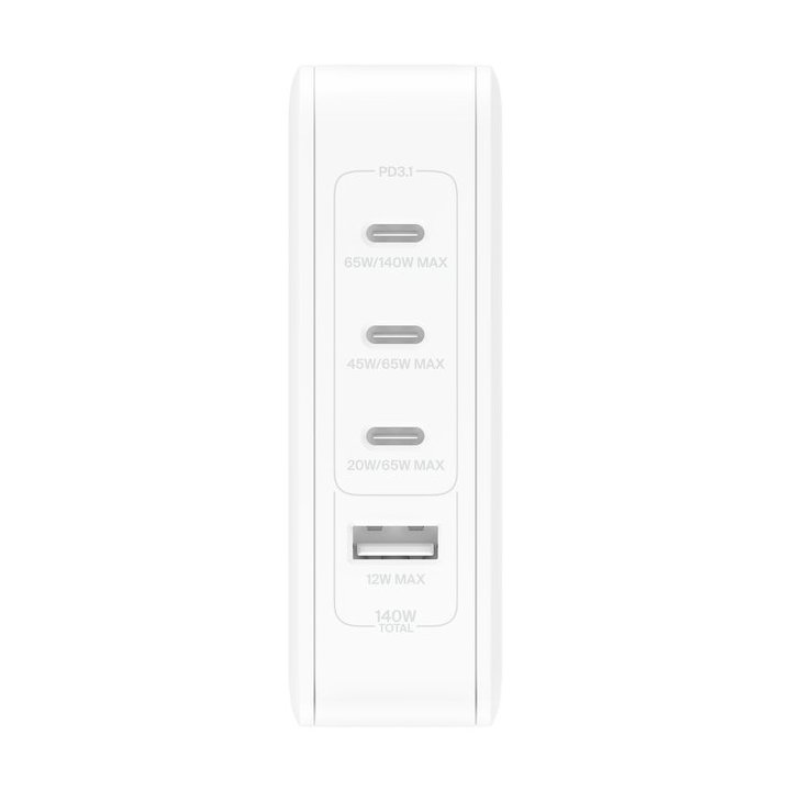 CARGADOR DE PARED BELKIN WCH014BTWH 140W 3X USB TIPO C 1X USB TIPO A