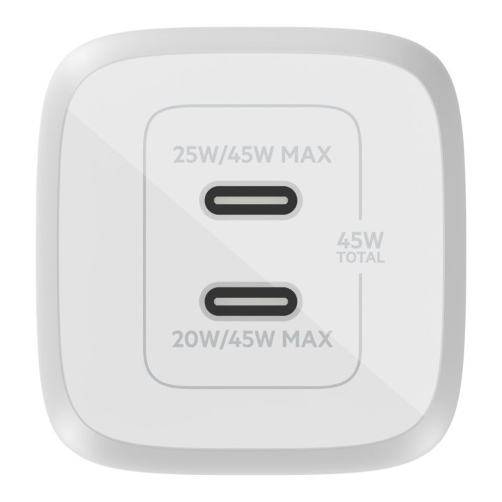 CARGADOR DE PARED BELKIN WCH011VFWH 45W 2X USB TIPO C BLANCO