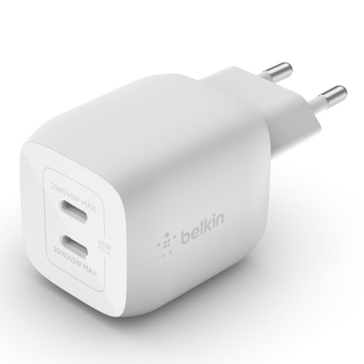 CARGADOR DE PARED BELKIN WCH011VFWH 45W 2X USB TIPO C BLANCO