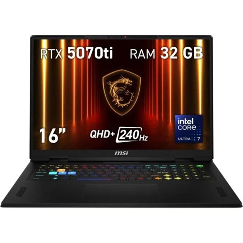 PORTATIL MSI VECTOR 16HX-097XES U7-255HX/ 32GB/ SSD 1TB/ RTX 5070TI 12GB/ 16" QHD+/ FREEDOS