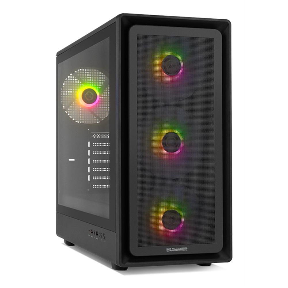 CAJA ORDENADOR GAMING NOX HYPERFLOW HUMMER AERO ATX ARGB CRISTAL TEMPLADO NEGRO
