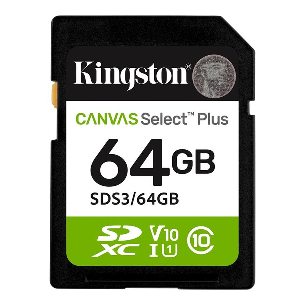 TARJETA MEMORIA SDXC 64GB KINGSTON CANVAS SELECT PLUS UHS-I CLASE 10