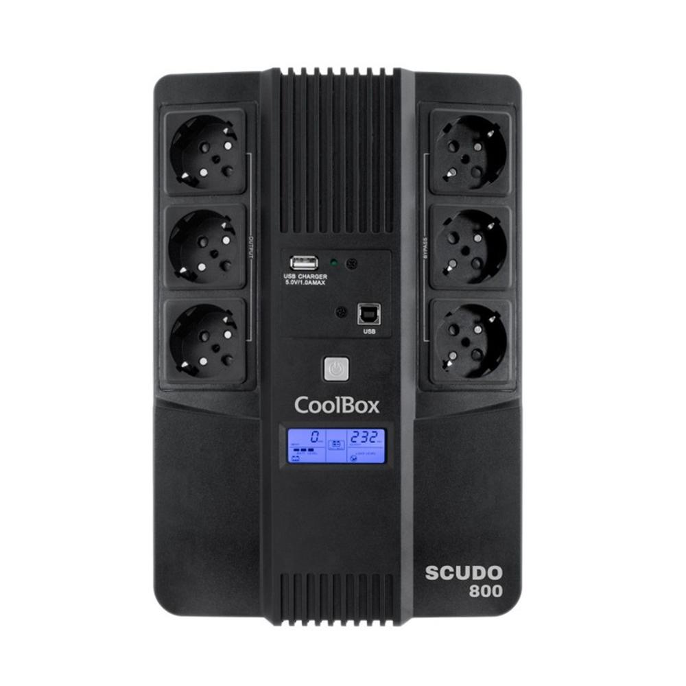 SAI COOLBOX SCUDO3 800VA LCD 6 ENCHUFES SCHUKO