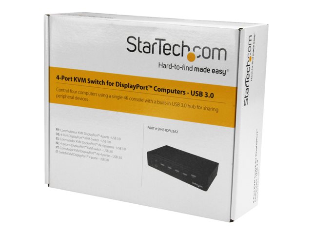 SWITCH DISPLAYPORT STARTECH SV431DPU3A2 4 PUERTOS
