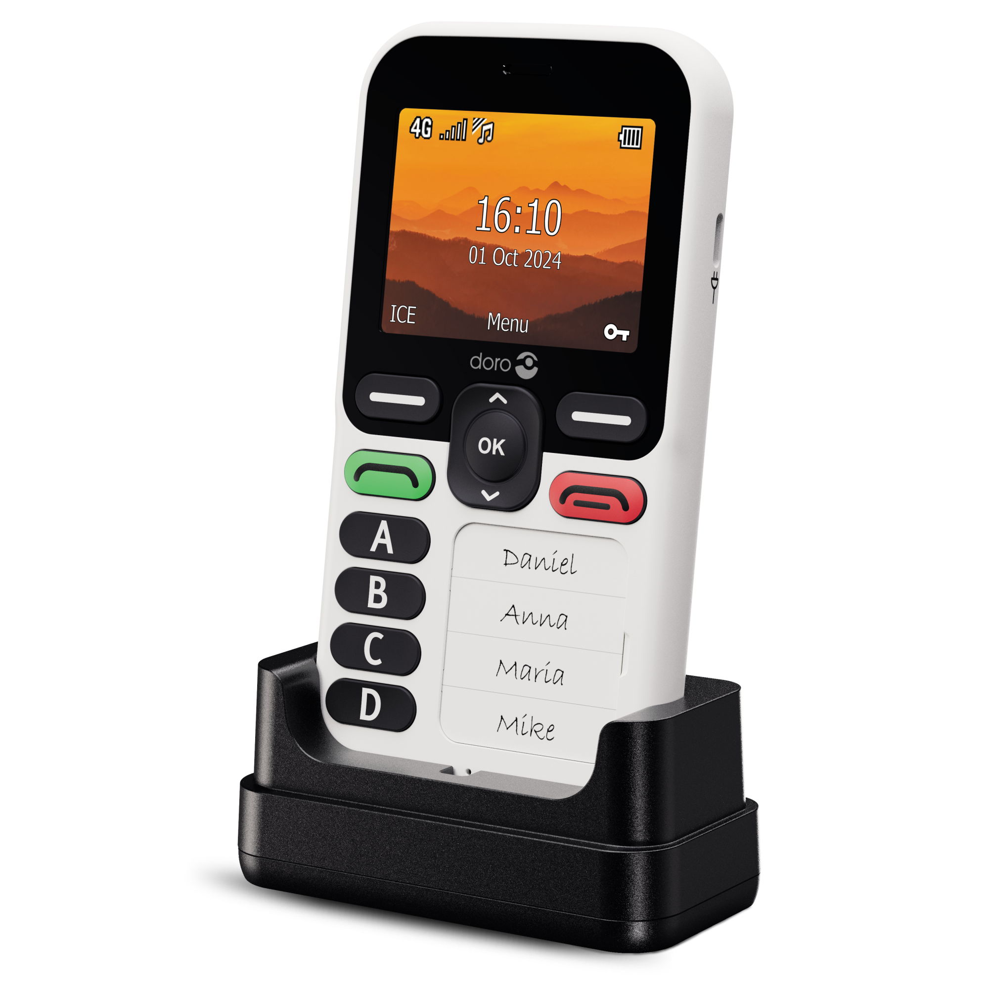 TELEFONO MOVIL DORO LEVA X10 / 2.4" / 4G / BLANCO/NEGRO
