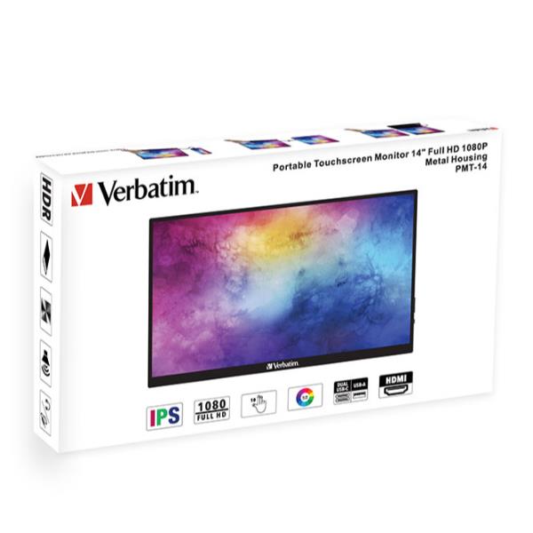 MONITOR LED PORTATIL 14" VERBATIM IPS/ FHD/ HDMI/ USB TIPO C/ 60HZ/ 6MS