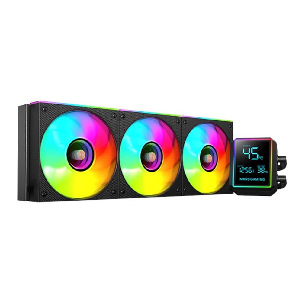 KIT REFRIGERACION LIQUIDA MARS GAMING MLLCDPRO360 AIO ARGB 3X 120MM NEGRA