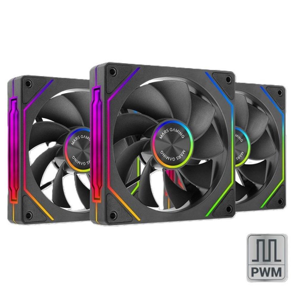 VENTILADOR MARS GAMING MF-LINKFINITY ARGB 3X 120MM NEGRO