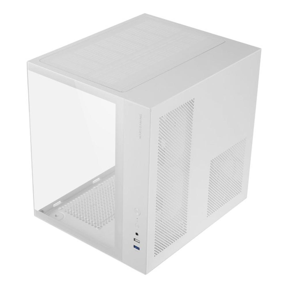 CAJA ORDENADOR MARS GAMING MCVONEW ATX FRGB CRISTAL TEMPLADO BLANCA