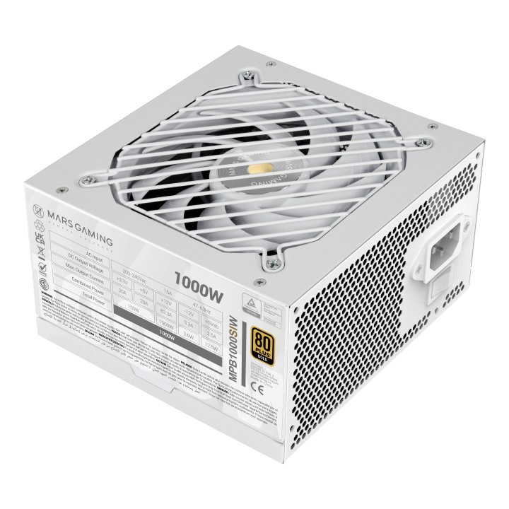 FUENTE ALIMENTACION MARS GAMING MPB1000SIW ATX 1000W BLANCA