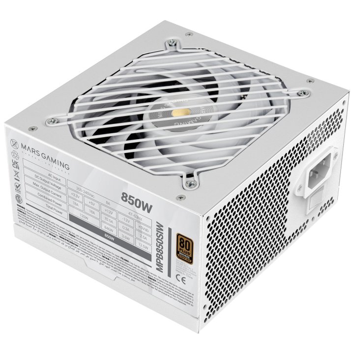 FUENTE ALIMENTACION MARS GAMING MPB850SIW ATX 850W BLANCA