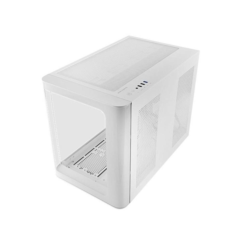 CAJA ORDENADOR MARS GAMING MCFUSIONM MATX CRISTAL TEMPLADO BLANCA