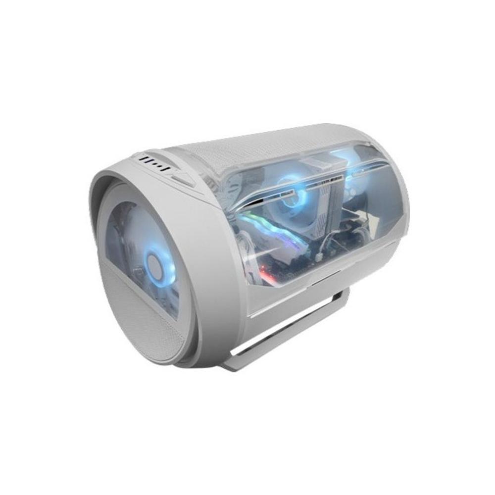 CAJA ORDENADOR MARS GAMING MCCYLON MATX RGB CRITAL TEMPLADO BLANCA