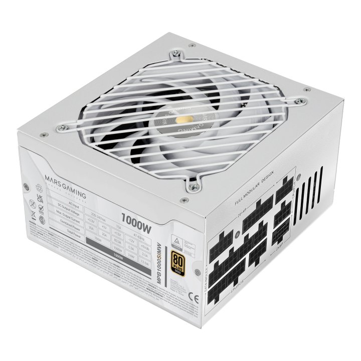 FUENTE ALIMENTACIN MARS GAMING MPB1000SIMW ATX 1000W BLANCA