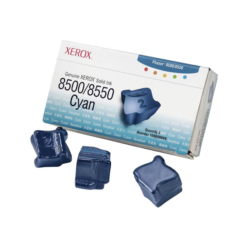 TINTA SOLIDA XEROX TEKTRONIX PHASER 8500/8550 CIAN 3 UNIDADES