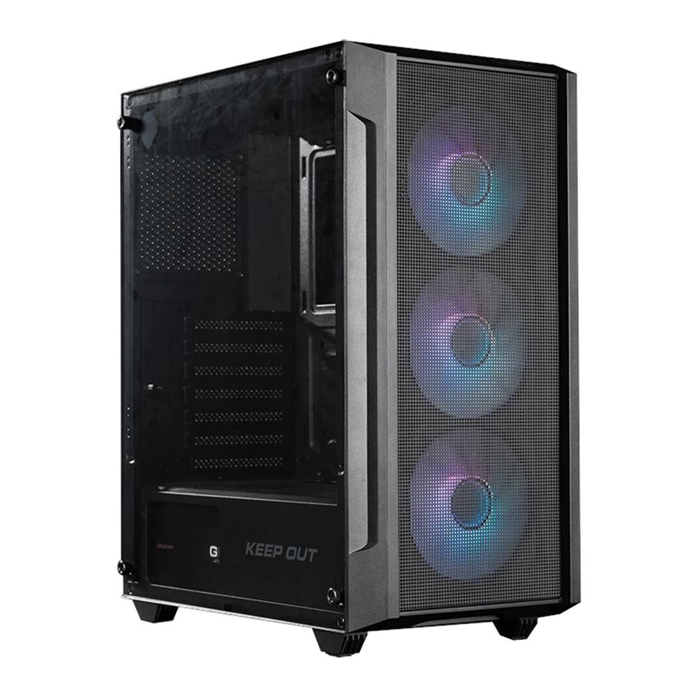 CAJA ORDENADOR GAMING KEEP OUT KO XC-200 MATX RGB CRISTAL TEMPLADO NEGRA