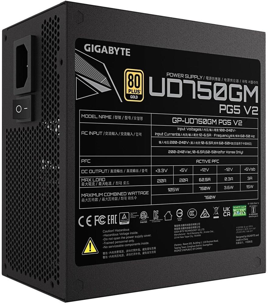 FUENTE ALIMENTACION GIGABYTE GP-UD750GM PG5 V2 GAMING ATX 750W