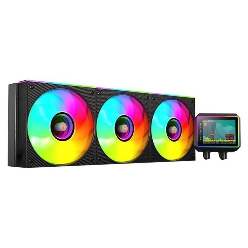 KIT REFRIGERACION LIQUIDA MARS GAMING MLVISIONII360 ARGB 3X120MM NEGRO