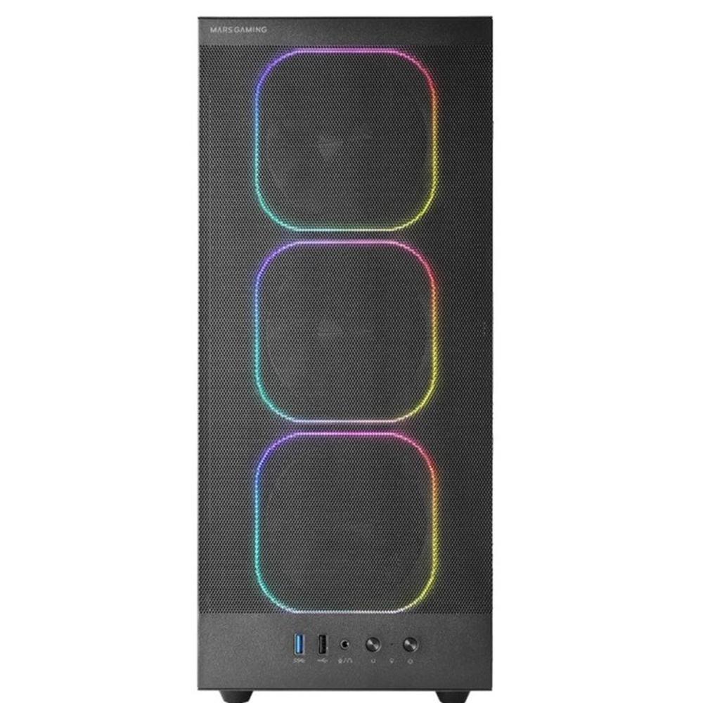 CAJA ORDENADOR MARS GAMING MCNEBULA ATX ARGB CRISTAL TEMPLADO NEGRO