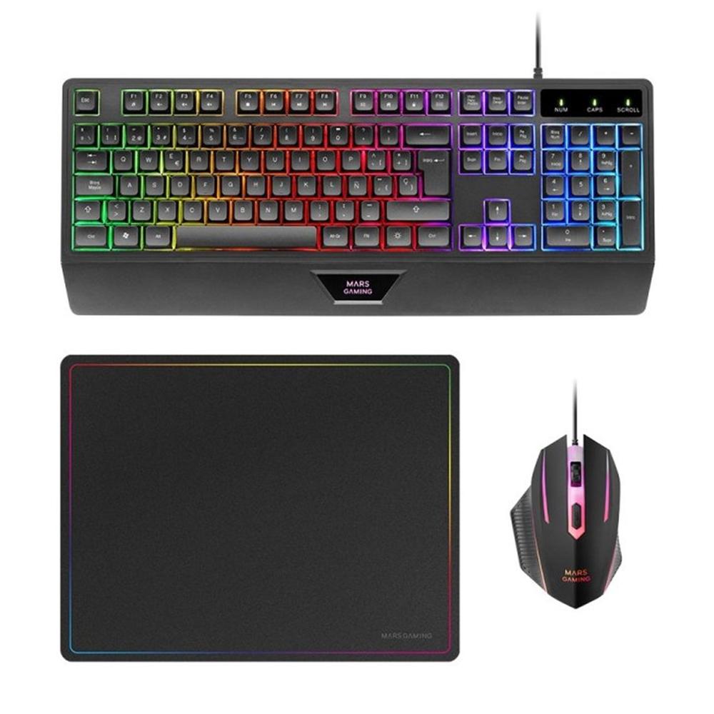 TECLADO + RATON MARS GAMING MCP124ES RGB NEGRO