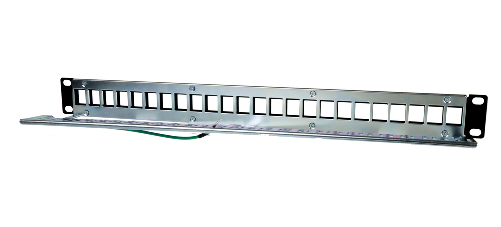 PANEL FRONTAL ARMARIO RACK 19" PHASAK PARA 24 CONECTORES 1U CON ORG. DE CABLES FTP NEGRO PA 3524