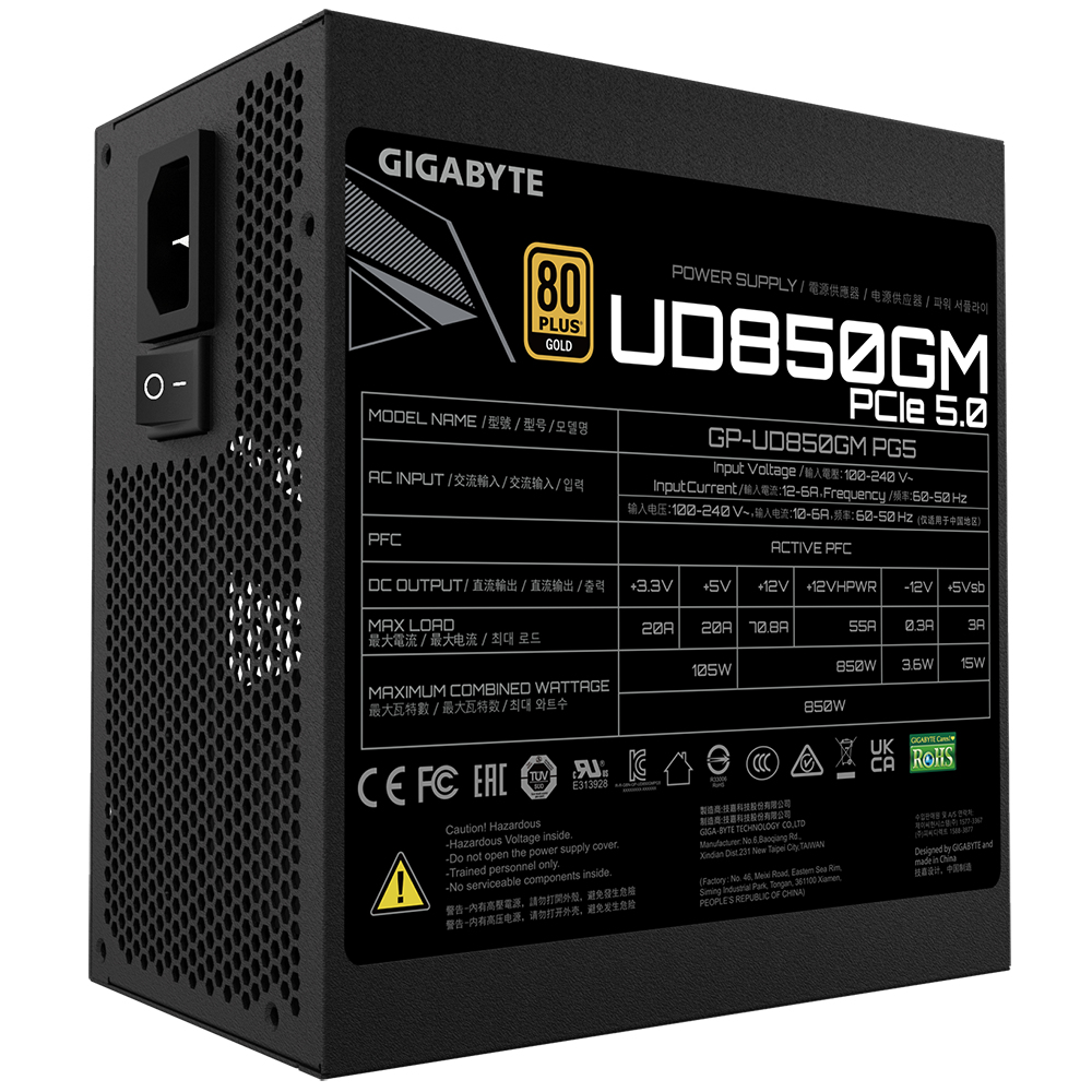 FUENTE ALIMENTACION GIGABYTE GP-UD850GM PG5 V2 GAMING ATX 850W