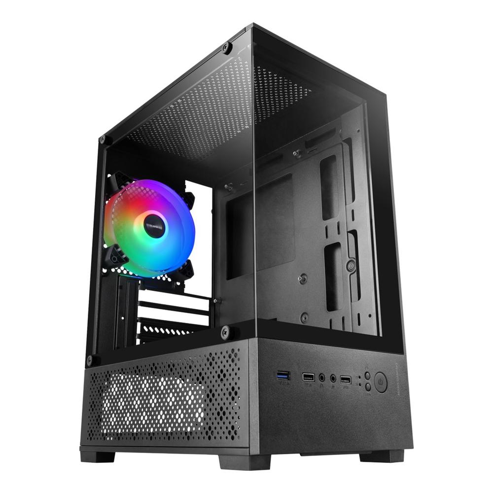 CAJA ORDENADOR MARS GAMING MC-SE2 MATX CRISTAL TEMPLADO NEGRA