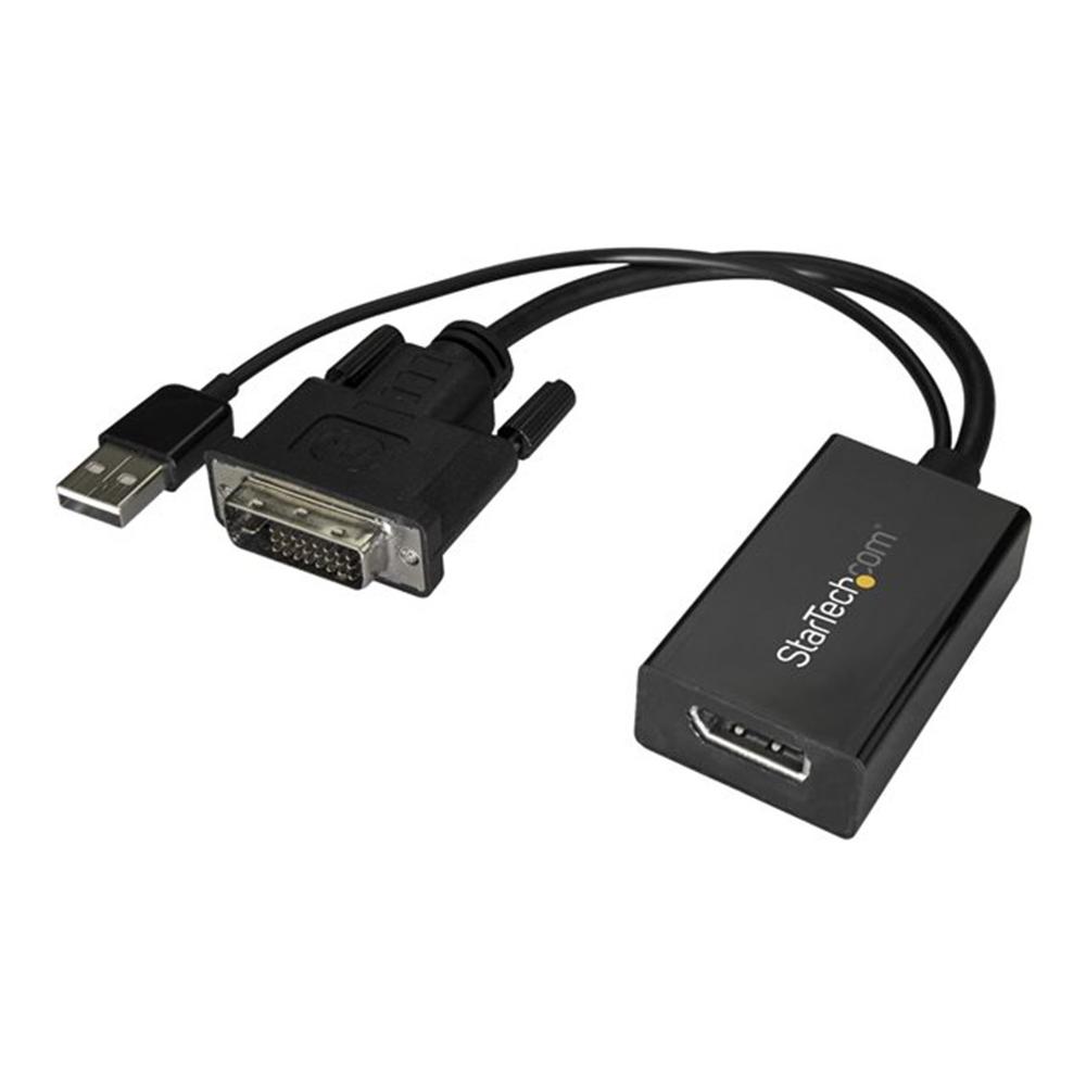 ADAPTADOR DVI A DISPLAYPORT / USB 2.0 STARTECH MACHO-HEMBRA/ NEGRO