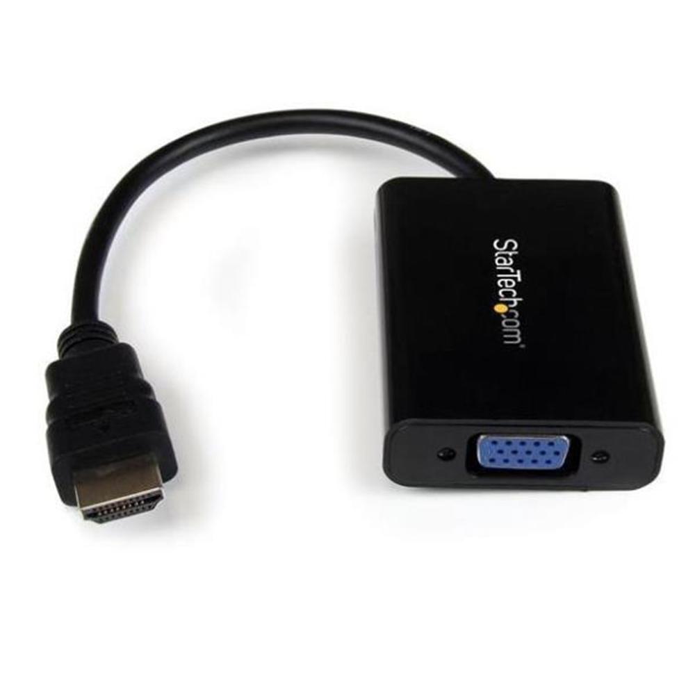 ADAPTADOR HDMI A VGA/ JACK 3.5MM/ MICRO USB TIPO B STARTECH 25CM/ MACHO-HEMBRA/ NEGRO