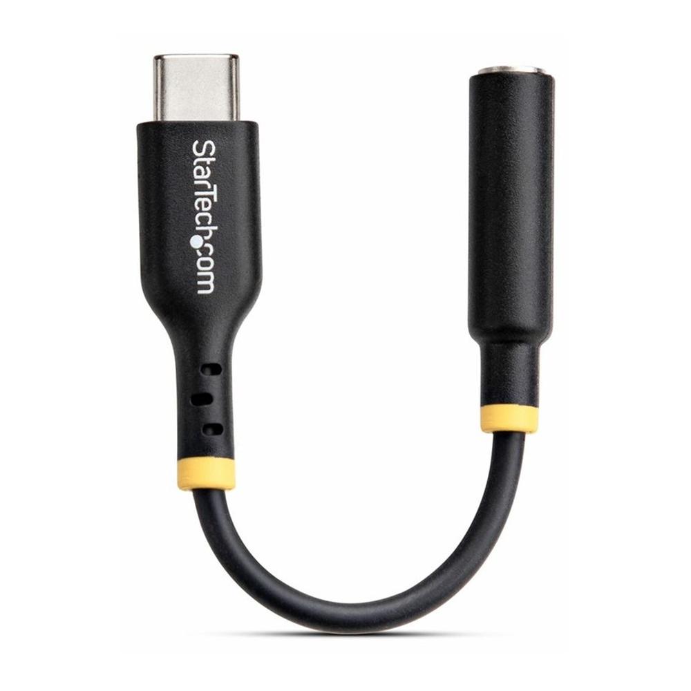 ADAPTADOR USB TIPO C A MINI JACK 3.5MM STARTECH 12.7CM/ MACHO-HEMBRA/ NEGRO