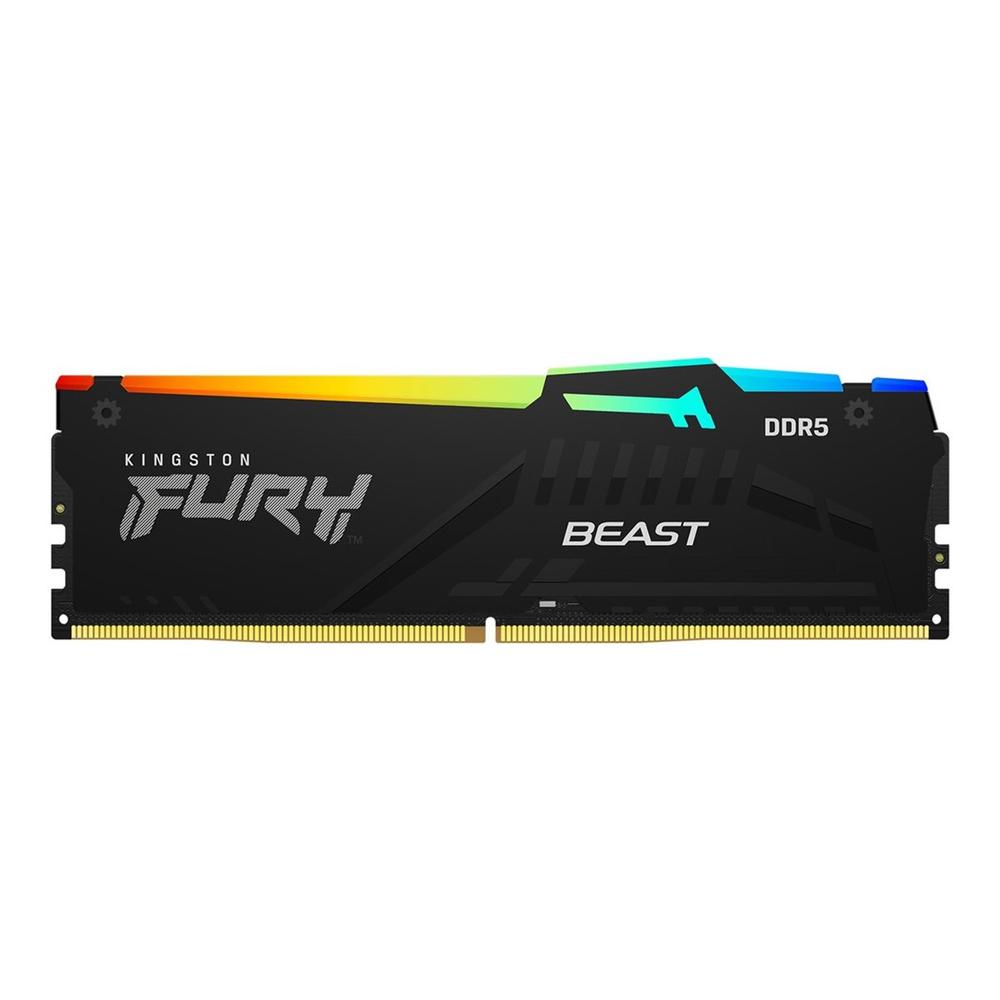 MEMORIA RAM DDR5 16GB KINGSTON / 6000MT/S / FURY BEAST RGB / CL36 / NEGRO
