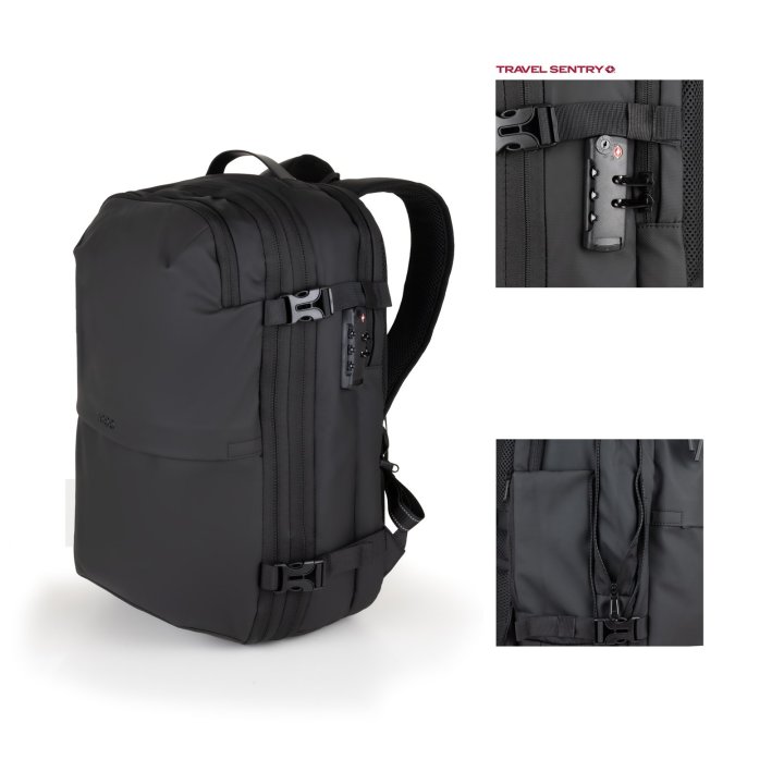 MOCHILA TOOQ TQBP-V101-BK PARA PORTATIL 17" NEGRA + COMPRENSION VACIO Y BOMBA AIRE 30-55L