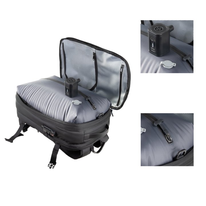 MOCHILA TOOQ TQBP-V101-BK PARA PORTATIL 17" NEGRA + COMPRENSION VACIO Y BOMBA AIRE 30-55L
