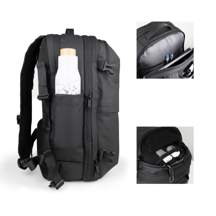 MOCHILA TOOQ TQBP-V101-BK PARA PORTATIL 17" NEGRA + COMPRENSION VACIO Y BOMBA AIRE 30-55L