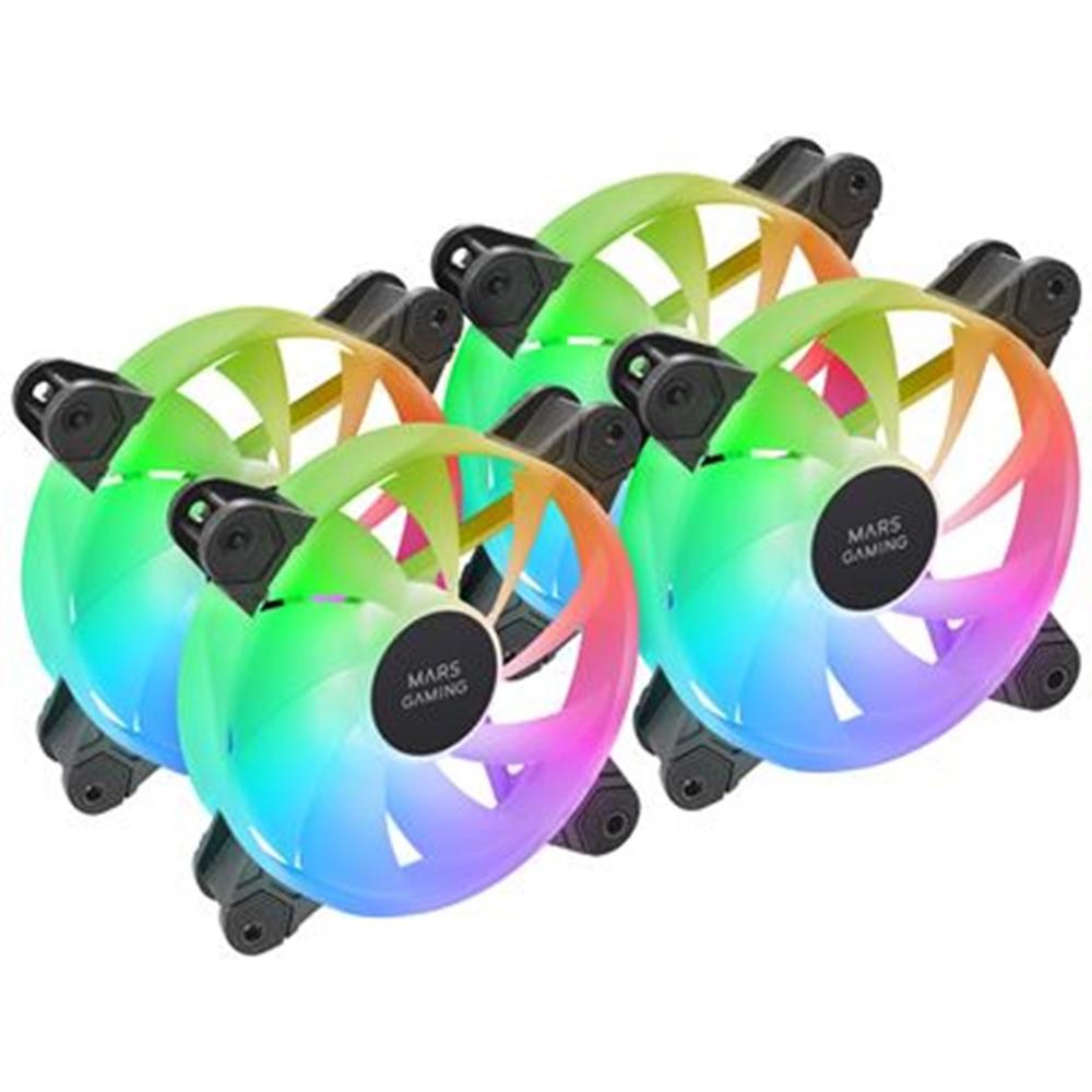 VENTILADOR CAJA MARS GAMING MF4A ARGB 4X 120MM NEGRO