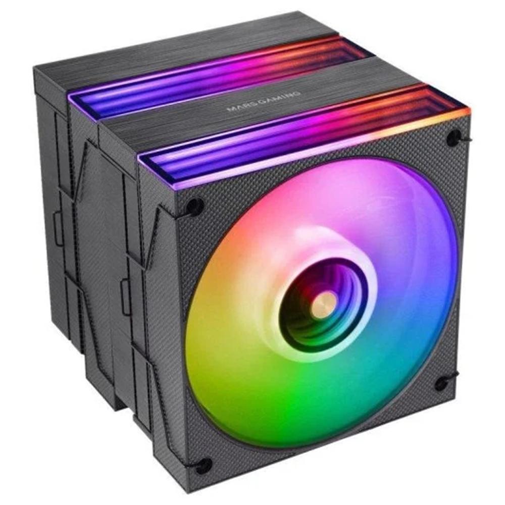 VENTILADOR CPU MARS GAMING MCPUX26 ARGB 2X 120MM NEGRO